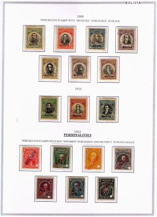 DRUCKPROBEN, ESSAYS UND MUSTERN VON BOLIVIA 1864-1987 – Blatt 16