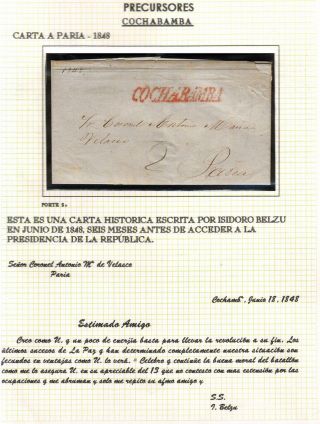 BOLIVIEN: POSTGESCHICHTE - VORPHILATELIE 1793-1867 – Blatt 58