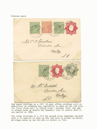 MEHR ALS EIN - MEHRFACHE WERTSTEMPELN AUF DIE UMSCHLÄGE DES AUSTRALISCHEN BUND 1918-1947 – Blatt 8