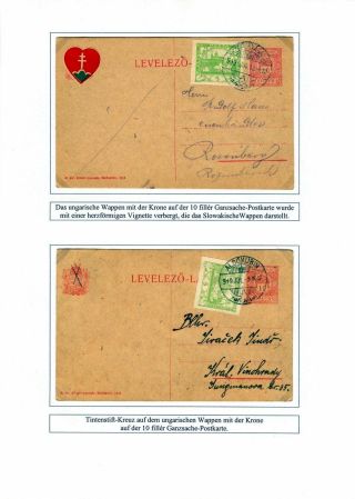 HUNGARIAN STATIONERY CARDS WITH ADDITIONAL TSCHECHOSLOVAK FRANKING IN 1919 – sheet 4