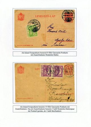 HUNGARIAN STATIONERY CARDS WITH ADDITIONAL TSCHECHOSLOVAK FRANKING IN 1919 – sheet 8
