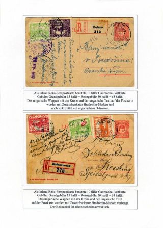 HUNGARIAN STATIONERY CARDS WITH ADDITIONAL TSCHECHOSLOVAK FRANKING IN 1919 – sheet 10