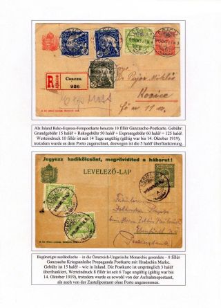 HUNGARIAN STATIONERY CARDS WITH ADDITIONAL TSCHECHOSLOVAK FRANKING IN 1919 – sheet 11