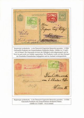HUNGARIAN STATIONERY CARDS WITH ADDITIONAL TSCHECHOSLOVAK FRANKING IN 1919 – sheet 14