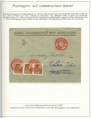 OPENING OF POSTAL OPERATIONS ON SLOVAK TERRITORY IN 1945 – sheet 1