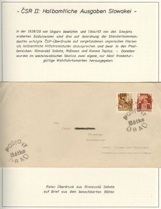 OPENING OF POSTAL OPERATIONS ON SLOVAK TERRITORY IN 1945 – sheet 2