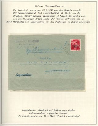 OPENING OF POSTAL OPERATIONS ON SLOVAK TERRITORY IN 1945 – sheet 6