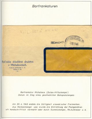 OPENING OF POSTAL OPERATIONS ON SLOVAK TERRITORY IN 1945 – sheet 14