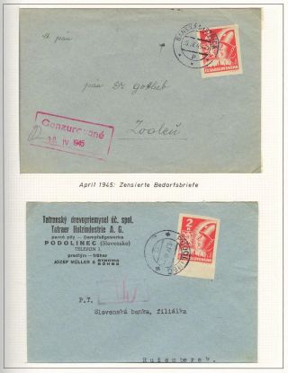 POSTBEGINN AUF SLOWAKISCHEM GEBIET AM 1945 – Blatt 27