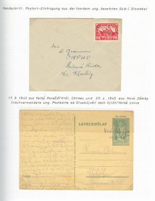 POSTBEGINN AUF SLOWAKISCHEM GEBIET AM 1945 – Blatt 42