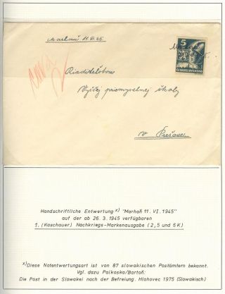 POSTBEGINN AUF SLOWAKISCHEM GEBIET AM 1945 – Blatt 44