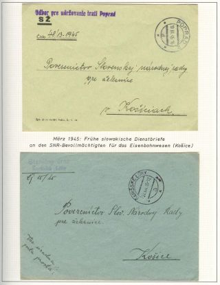 POSTBEGINN AUF SLOWAKISCHEM GEBIET AM 1945 – Blatt 45