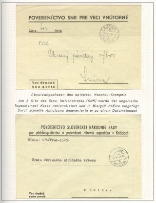 POSTBEGINN AUF SLOWAKISCHEM GEBIET AM 1945 – Blatt 49