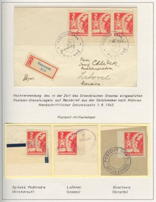 POSTBEGINN AUF SLOWAKISCHEM GEBIET AM 1945 – Blatt 54
