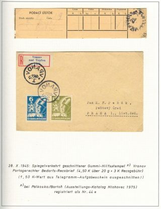 POSTBEGINN AUF SLOWAKISCHEM GEBIET AM 1945 – Blatt 55