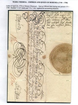 PRE-STAMP MAIL ON FUTURE CZECHOSLOVAK TERRITORY 1564-1850 – sheet 16