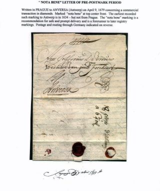 PRE-STAMP MAIL ON FUTURE CZECHOSLOVAK TERRITORY 1564-1850 – sheet 23
