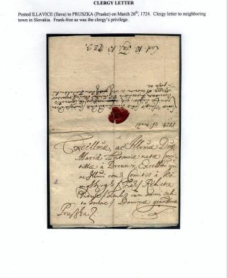 PRE-STAMP MAIL ON FUTURE CZECHOSLOVAK TERRITORY 1564-1850 – sheet 27