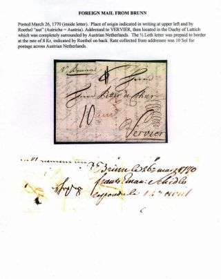 PRE-STAMP MAIL ON FUTURE CZECHOSLOVAK TERRITORY 1564-1850 – sheet 34