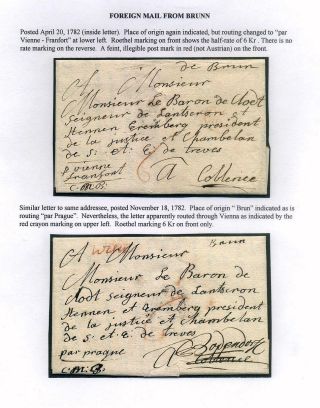 PRE-STAMP MAIL ON FUTURE CZECHOSLOVAK TERRITORY 1564-1850 – sheet 35
