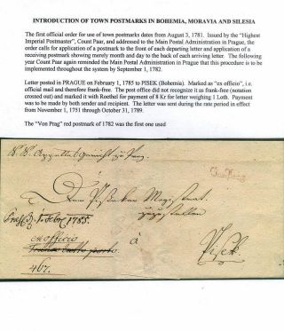 PRE-STAMP MAIL ON FUTURE CZECHOSLOVAK TERRITORY 1564-1850 – sheet 37