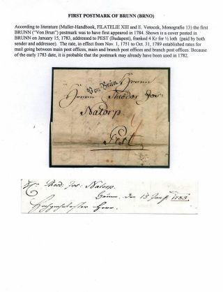 PRE-STAMP MAIL ON FUTURE CZECHOSLOVAK TERRITORY 1564-1850 – sheet 39