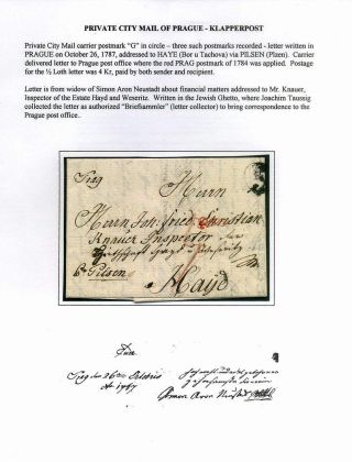 PRE-STAMP MAIL ON FUTURE CZECHOSLOVAK TERRITORY 1564-1850 – sheet 42