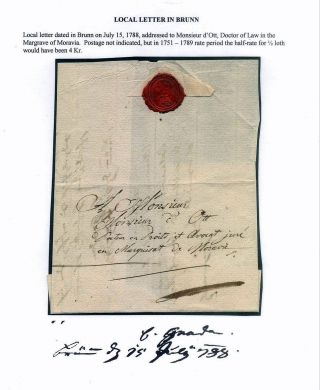 PRE-STAMP MAIL ON FUTURE CZECHOSLOVAK TERRITORY 1564-1850 – sheet 45