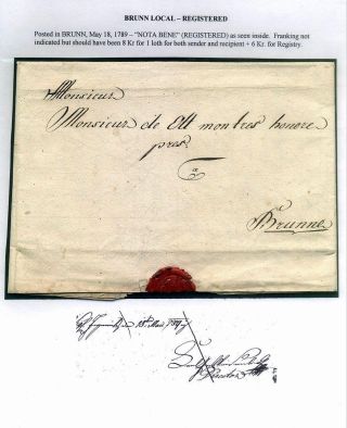 PRE-STAMP MAIL ON FUTURE CZECHOSLOVAK TERRITORY 1564-1850 – sheet 46