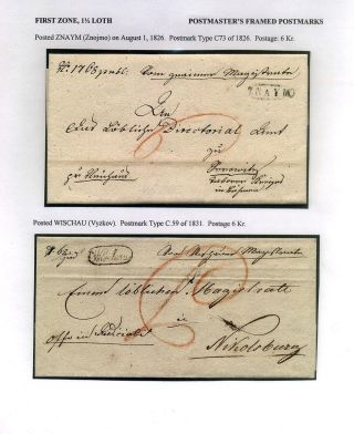 PRE-STAMP MAIL ON FUTURE CZECHOSLOVAK TERRITORY 1564-1850 – sheet 59