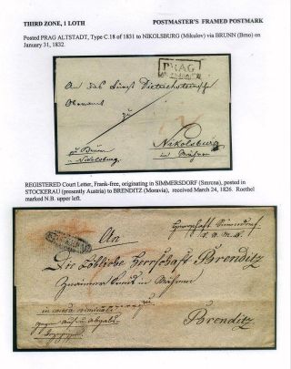 PRE-STAMP MAIL ON FUTURE CZECHOSLOVAK TERRITORY 1564-1850 – sheet 62