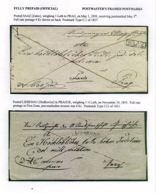 PRE-STAMP MAIL ON FUTURE CZECHOSLOVAK TERRITORY 1564-1850 – sheet 68
