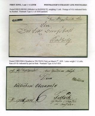 PRE-STAMP MAIL ON FUTURE CZECHOSLOVAK TERRITORY 1564-1850 – sheet 73
