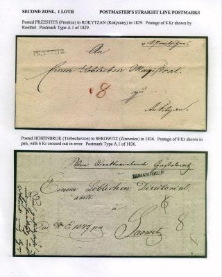 PRE-STAMP MAIL ON FUTURE CZECHOSLOVAK TERRITORY 1564-1850 – sheet 77