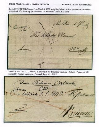 PRE-STAMP MAIL ON FUTURE CZECHOSLOVAK TERRITORY 1564-1850 – sheet 85