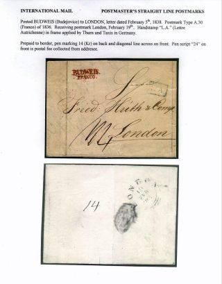PRE-STAMP MAIL ON FUTURE CZECHOSLOVAK TERRITORY 1564-1850 – sheet 88