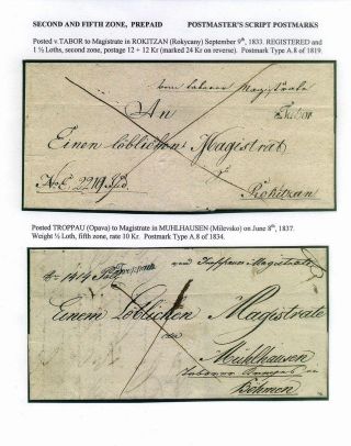 PRE-STAMP MAIL ON FUTURE CZECHOSLOVAK TERRITORY 1564-1850 – sheet 91