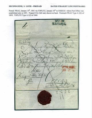 PRE-STAMP MAIL ON FUTURE CZECHOSLOVAK TERRITORY 1564-1850 – sheet 103