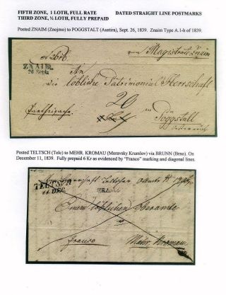PRE-STAMP MAIL ON FUTURE CZECHOSLOVAK TERRITORY 1564-1850 – sheet 106