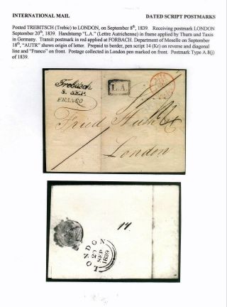 PRE-STAMP MAIL ON FUTURE CZECHOSLOVAK TERRITORY 1564-1850 – sheet 109