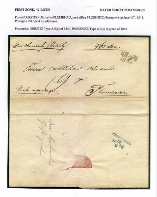 PRE-STAMP MAIL ON FUTURE CZECHOSLOVAK TERRITORY 1564-1850 – sheet 115