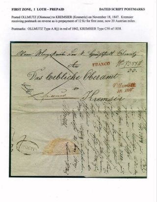 PRE-STAMP MAIL ON FUTURE CZECHOSLOVAK TERRITORY 1564-1850 – sheet 123