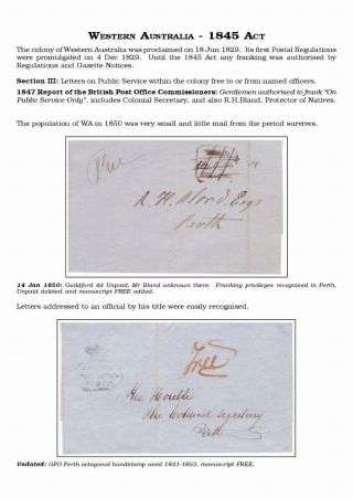 AUSTRALIAN PRIVILEGED MAIL 1830s TO 1920s – sheet 33