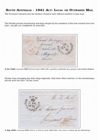 AUSTRALIAN PRIVILEGED MAIL 1830s TO 1920s – sheet 36
