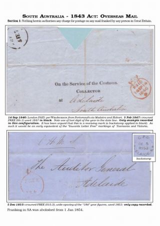 AUSTRALIAN PRIVILEGED MAIL 1830s TO 1920s – sheet 38