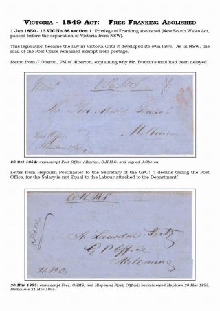 AUSTRALIAN PRIVILEGED MAIL 1830s TO 1920s – sheet 41