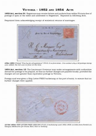 AUSTRALIAN PRIVILEGED MAIL 1830s TO 1920s – sheet 42