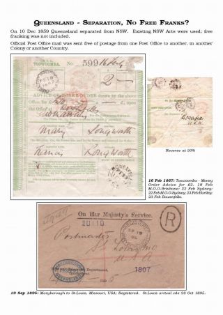 AUSTRALIAN PRIVILEGED MAIL 1830s TO 1920s – sheet 47