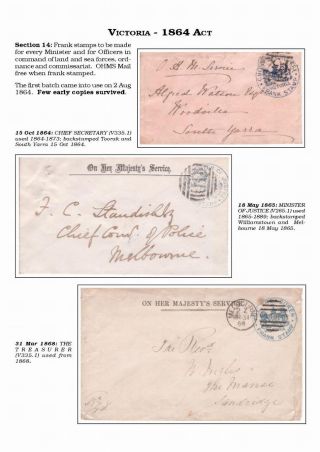 AUSTRALIAN PRIVILEGED MAIL 1830s TO 1920s – sheet 51