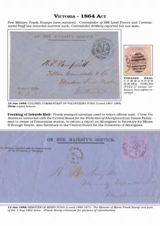 AUSTRALIAN PRIVILEGED MAIL 1830s TO 1920s – sheet 53
